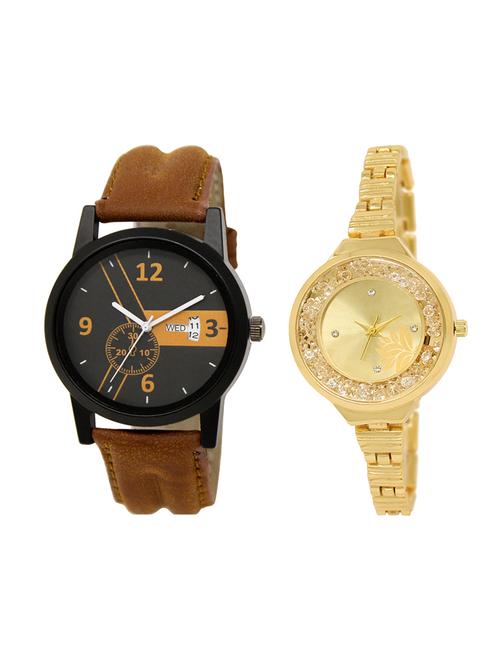 adk set of 2 analog couple watch-(dd-01-lk-224) - 16411176 - Very Small Image - 1