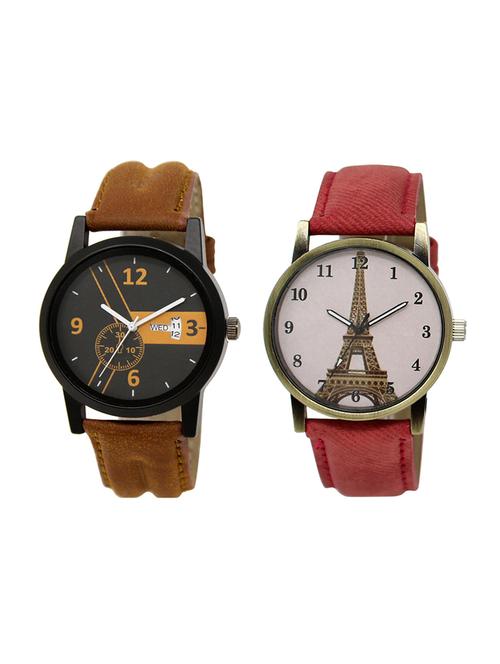 adk set of 2 analog couple watch-(dd-01-lk-230) - 16411182 - Very Small Image - 1