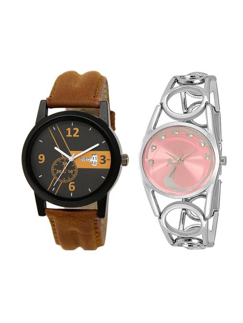 adk set of 2 analog couple watch-(dd-01-lk-233) - 16411184 - Very Small Image - 1