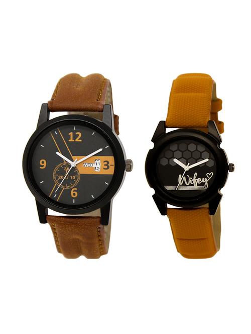 adk set of 2 analog couple watch-(dd-01-lk-235) - 16411186 - Very Small Image - 1