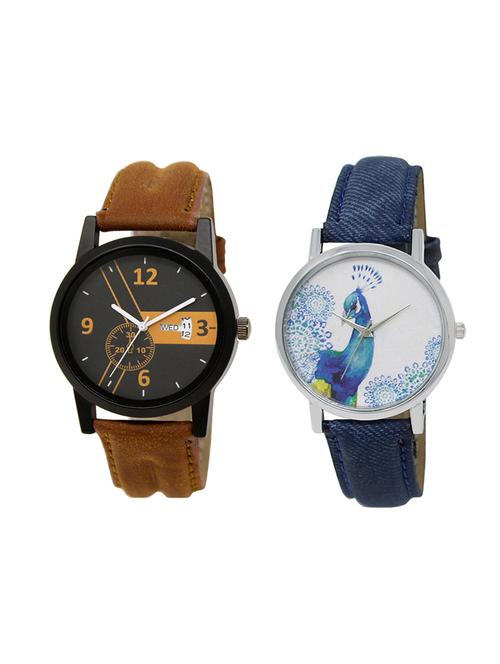 adk set of 2 analog couple watch-(dd-01-lk-241) - 16411191 - Very Small Image - 1