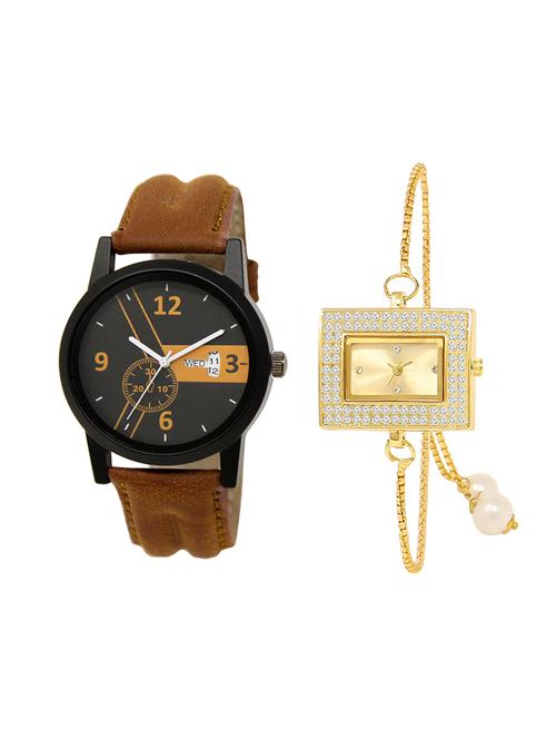 adk set of 2 analog couple watch-(dd-01-lk-247) - 16411197 - Very Small Image - 1