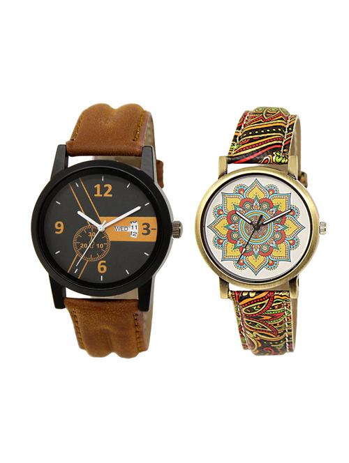 adk set of 2 analog couple watch-(dd-01-lk-248) - 16411198 - Very Small Image - 1