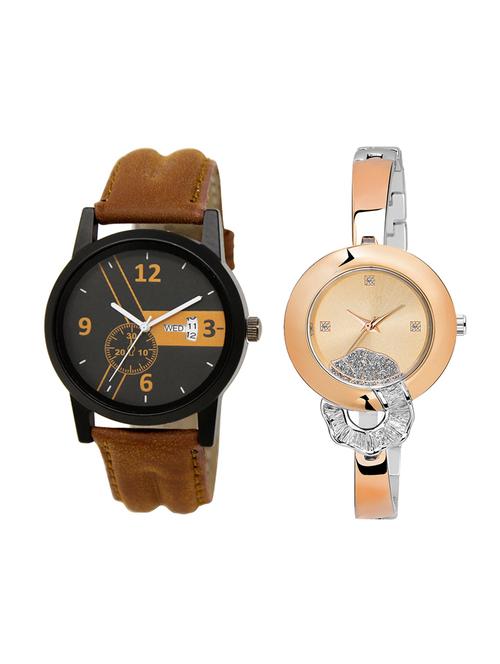 adk set of 2 analog couple watch-(dd-01-lk-250) - 16411200 - Very Small Image - 1