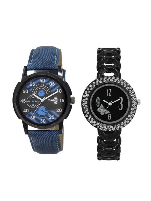 adk set of 2 analog couple watch-(dd-02-lk-201) - 16411201 - Very Small Image - 1