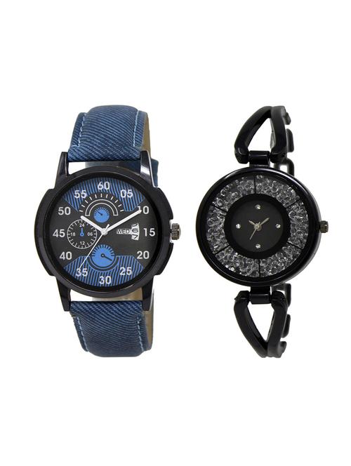 adk set of 2 analog couple watch-(dd-02-lk-211) - 16411210 - Very Small Image - 1