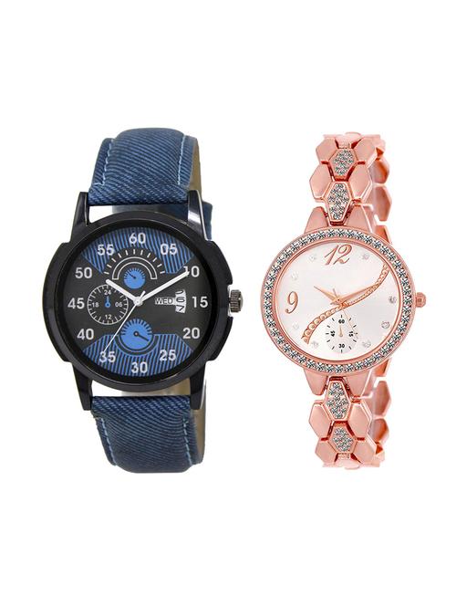 adk set of 2 analog couple watch-(dd-02-lk-215) - 16411212 - Very Small Image - 1