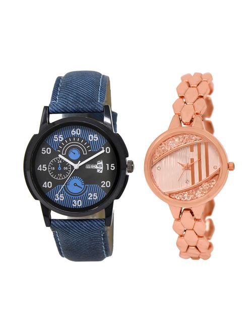 adk set of 2 analog couple watch-(dd-02-lk-222) - 16411215 - Very Small Image - 1