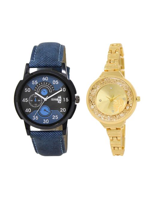 adk set of 2 analog couple watch-(dd-02-lk-224) - 16411217 - Very Small Image - 1