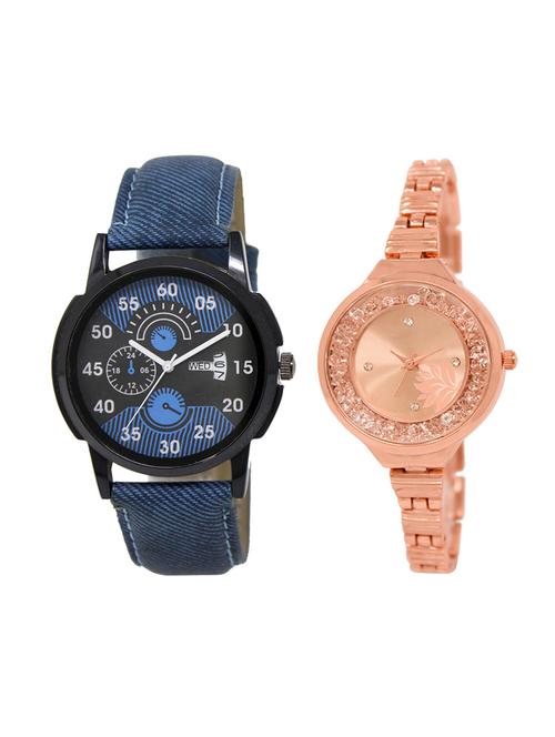 adk set of 2 analog couple watch-(dd-02-lk-225) - 16411218 - Very Small Image - 1