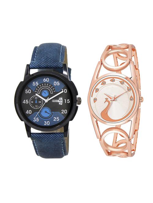 adk set of 2 analog couple watch-(dd-02-lk-232) - 16411224 - Very Small Image - 1