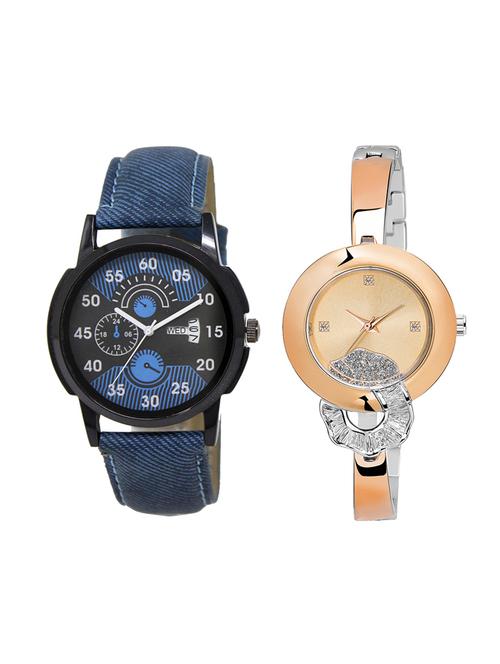 adk set of 2 analog couple watch-(dd-02-lk-250) - 16411241 - Very Small Image - 1