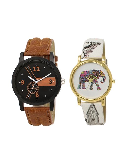 adk set of 2 analog couple watch-(lk-01-243) - 16411275 - Very Small Image - 1