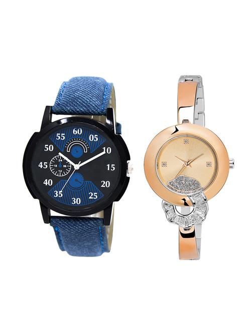 adk set of 2 analog couple watch-(lk-02-250) - 16411323 - Very Small Image - 1