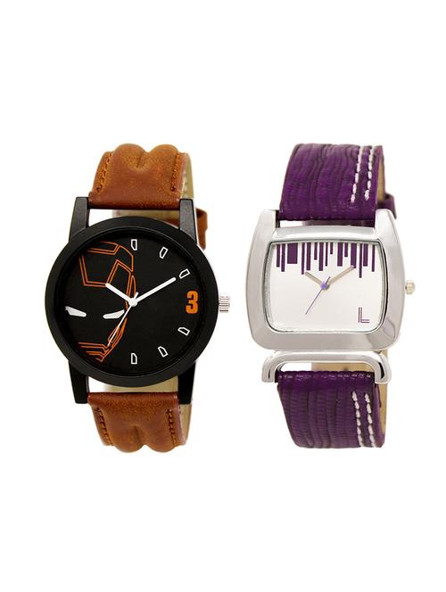 adk set of 2 analog couple watch-(lk-04-207) - 16411370 - Very Small Image - 1