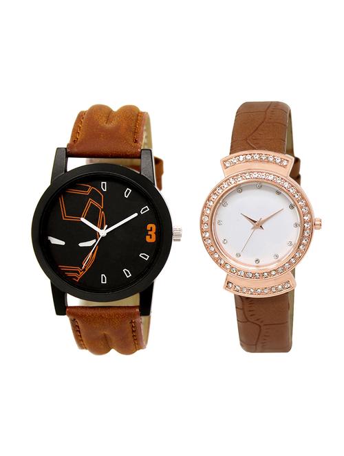 adk set of 2 analog couple watch-(lk-04-245) - 16411400 - Very Small Image - 1