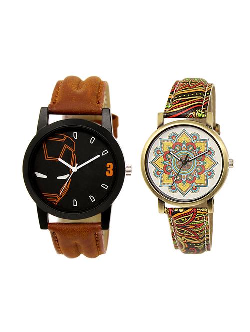 adk set of 2 analog couple watch-(lk-04-248) - 16411403 - Very Small Image - 1