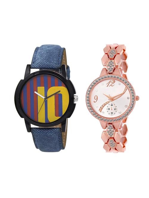 adk set of 2 analog couple watch-(lk-10-215) - 16411622 - Very Small Image - 1