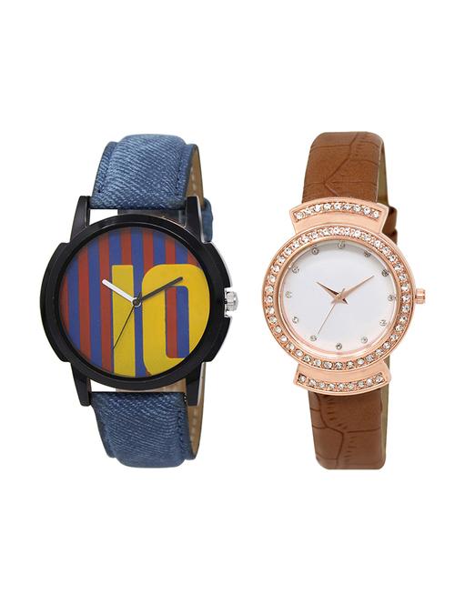adk set of 2 analog couple watch-(lk-10-245) - 16411646 - Very Small Image - 1