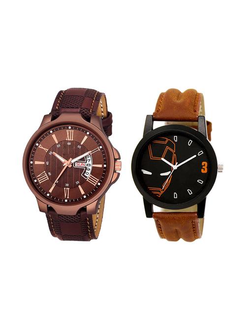 set of 2 analog watch combo(jg-02-lk-04) - 16412741 - Very Small Image - 1