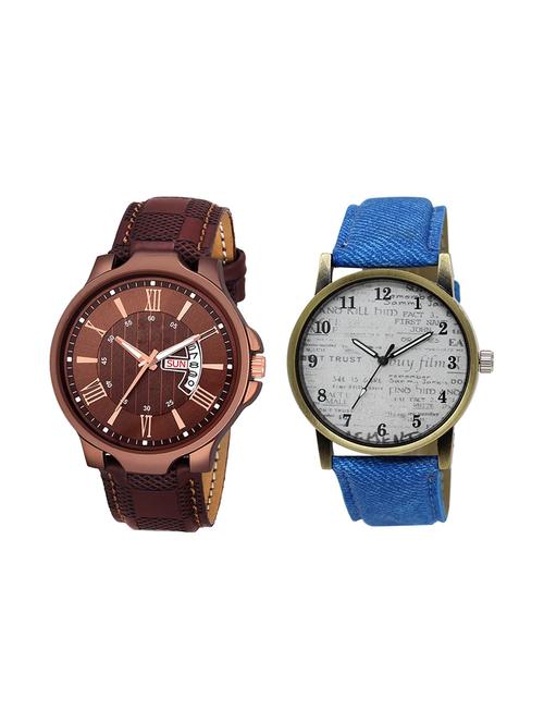 set of 2 analog watch combo(jg-02-lk-28) - 16412781 - Very Small Image - 1