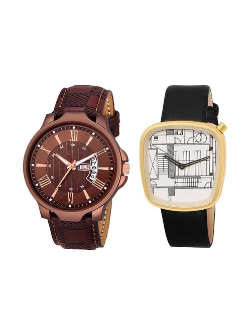 set of 2 analog watch combo(jg-02-lk-42) - 16412803 - Very Small Image - 1