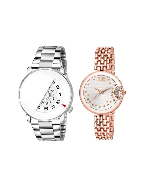 adk set of 2 analog couple watch-(lk-106-228) - 16415100 - Very Small Image - 1