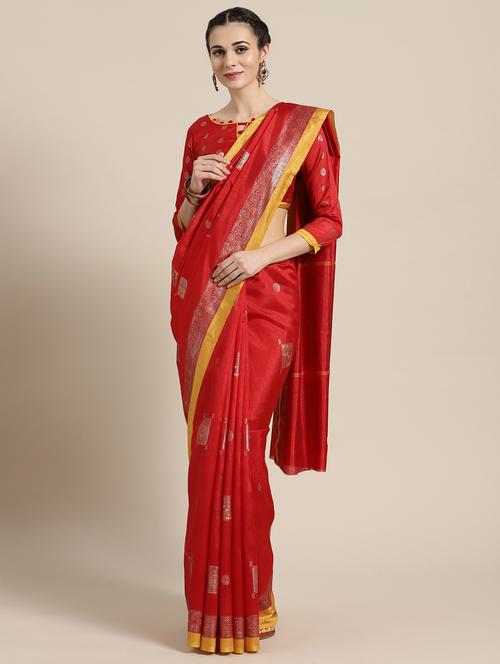 foil printed saree with blouse - 16416932 - Very Small Image - 1