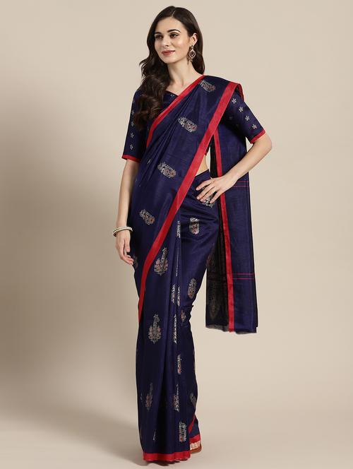 foil printed saree with blouse - 16416933 - Very Small Image - 1