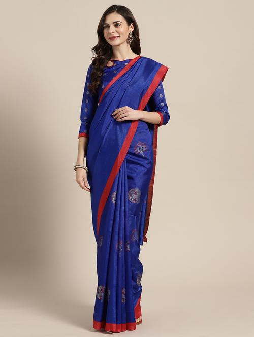 foil printed saree with blouse - 16416941 - Very Small Image - 1