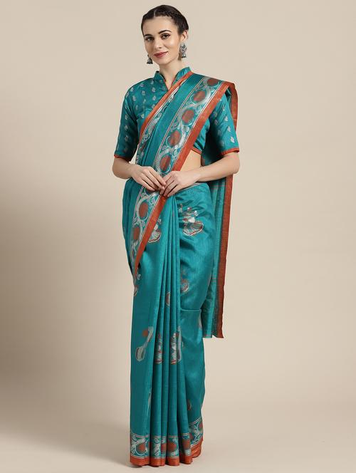 foil printed saree with blouse - 16416943 - Very Small Image - 1