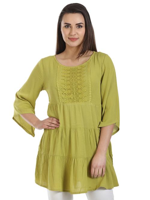 floral lace detail tiered tunic - 16417491 - Very Small Image - 1