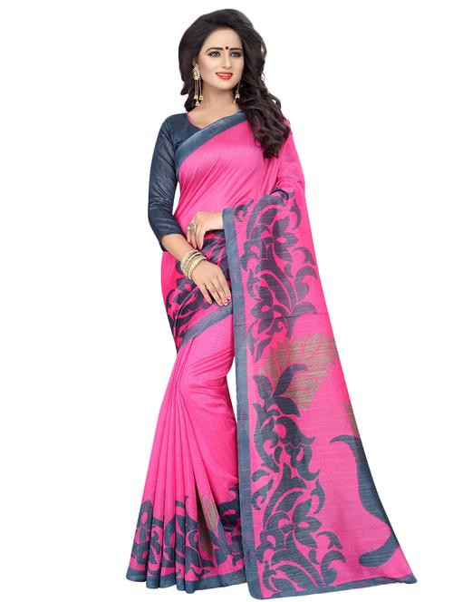 floral bhagalpuri saree with blouse - 16417732 - Very Small Image - 1