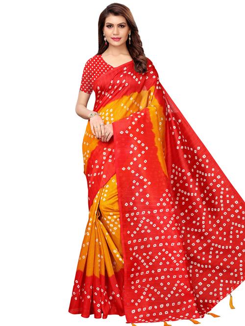 yellow art silk bhagalpuri saree with blouse - 16417736 - Very Small Image - 1