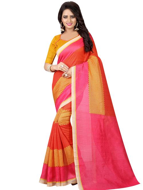 chevron printed bhagalpuri saree with blouse - 16417752 - Very Small Image - 1