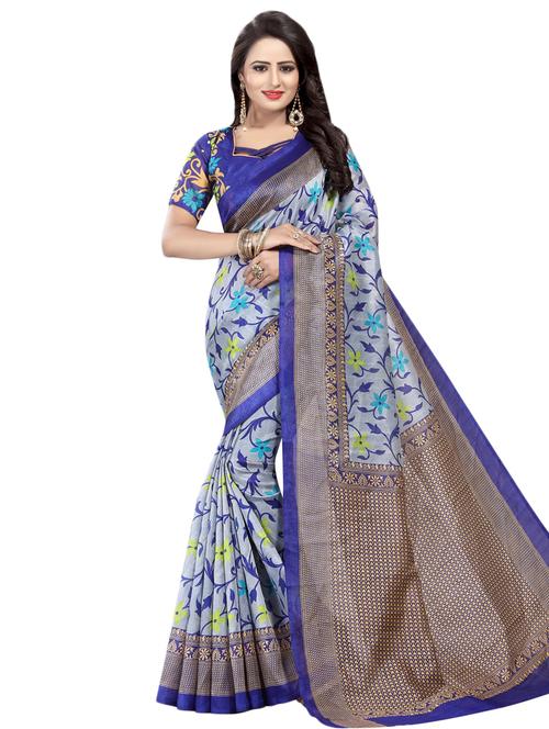 floral printed bhagalpuri saree with blouse - 16417755 - Very Small Image - 1