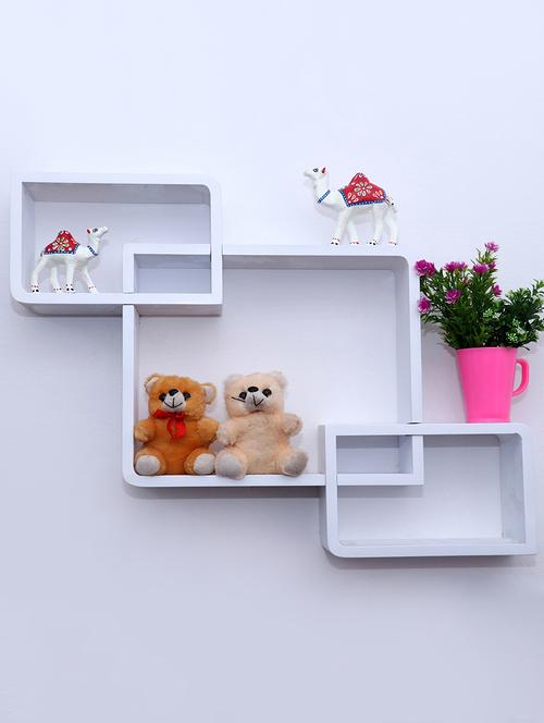 round coner shape inetrscting wall shelves rack set of 3-white - 16418772 - Very Small Image - 1