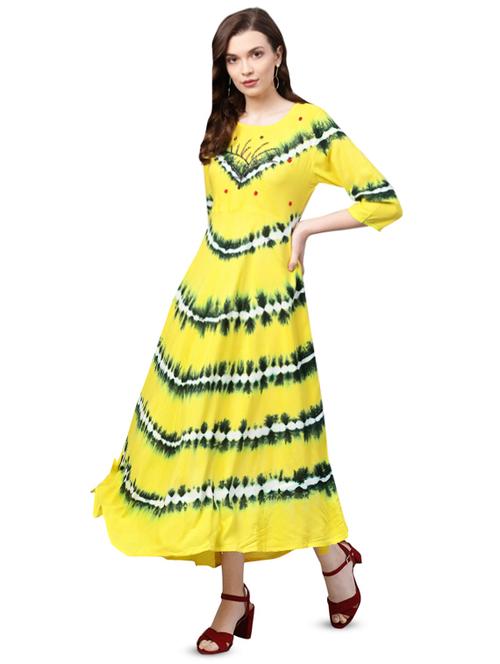 tie & dye flared gown - 16419530 - Very Small Image - 1