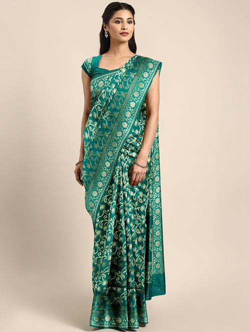self design woven saree with blouse - 16420009 - Very Small Image - 1