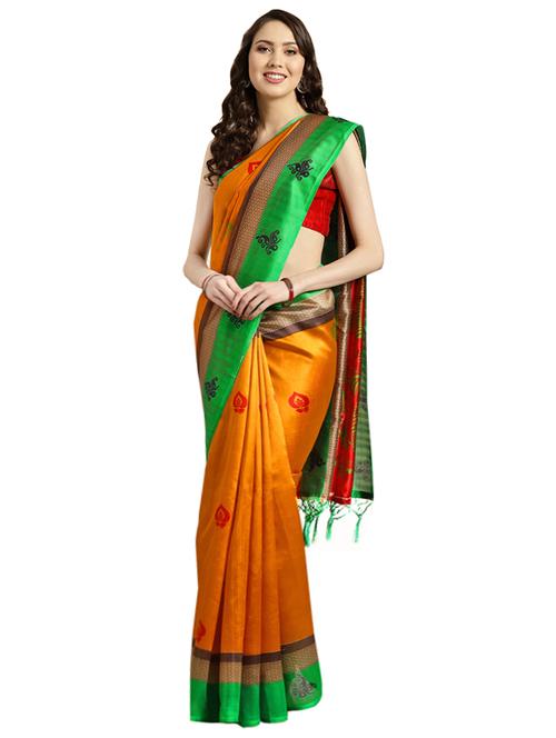 conversational printed saree with blouse - 16420260 - Very Small Image - 1