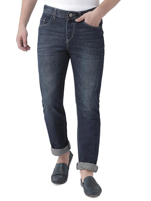 dark blue light washed denim jeans - 16420631 - Very Small Image - 1