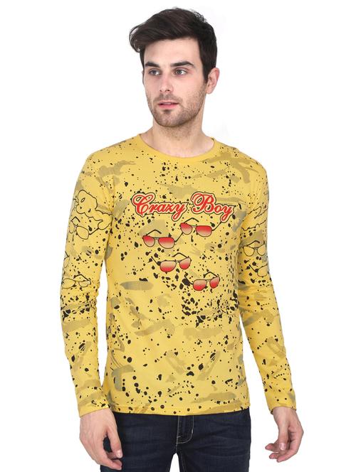 yellow all over print t-shirt - 16420928 - Very Small Image - 1