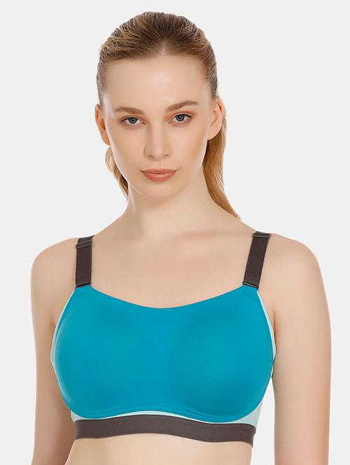 color block contrast strap sports bra - 16421578 - Very Small Image - 1