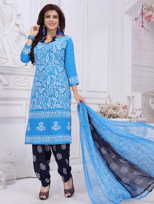 batik printed unstitched salwar suit - 16422204 - Very Small Image - 1