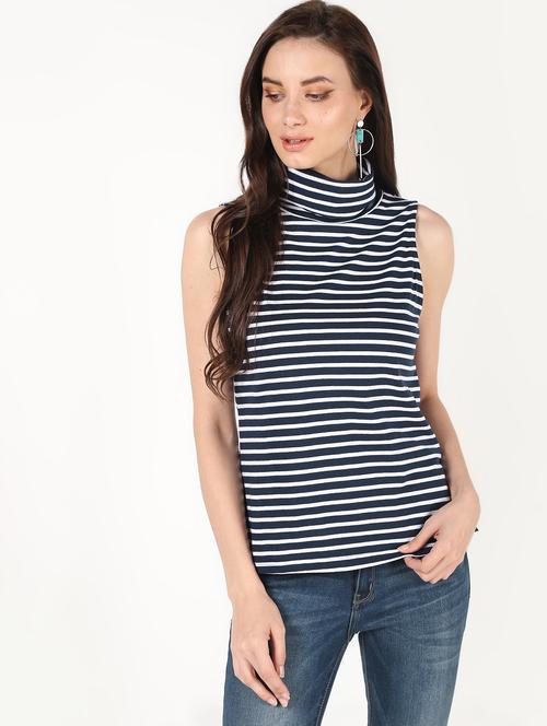 navy blue cotton regular top - 16422419 - Very Small Image - 1