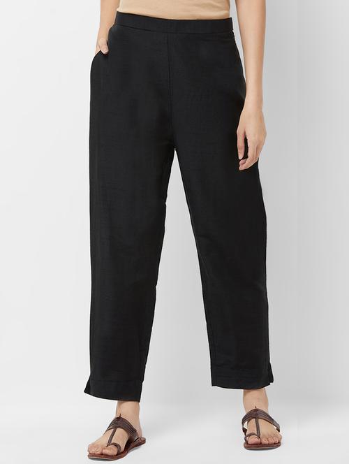 high rise solid trouser - 16423446 - Very Small Image - 1