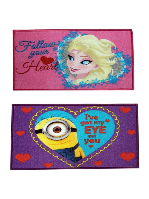 set of 2 multi colored polyester mat - 16423515 - Very Small Image - 1