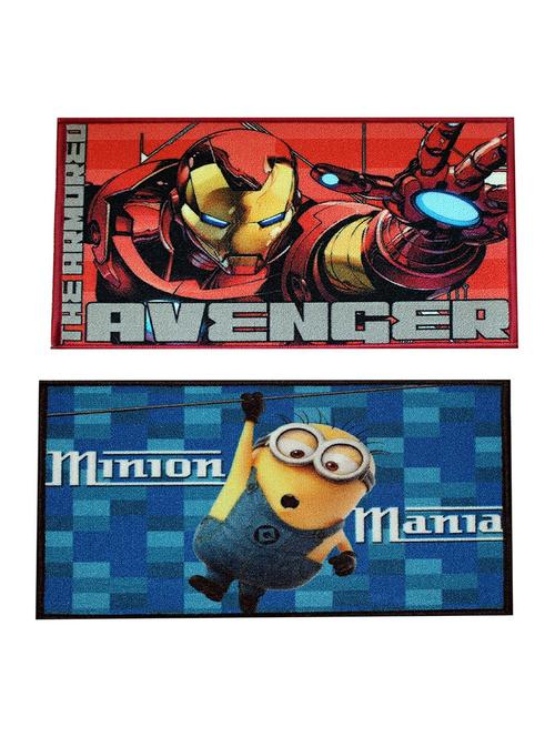 set of 2 multi colored polyester mat - 16423535 - Very Small Image - 1