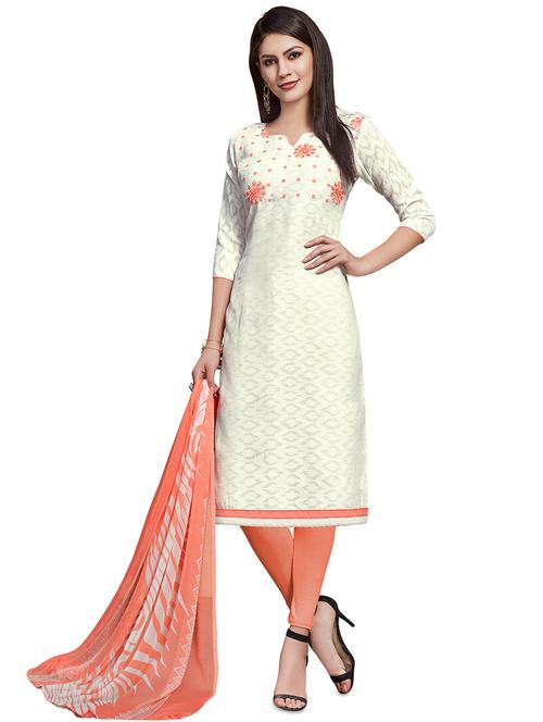 embroidered unstitched churidaar suit - 16423885 - Very Small Image - 1