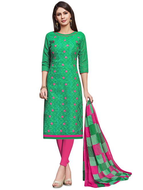 embroidered unstitched churidaar suit - 16423887 - Very Small Image - 1